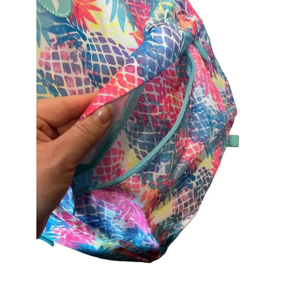 Hurley Printed Pineapple Backpack - EUC Lots If Pockets Tropical Adjustable